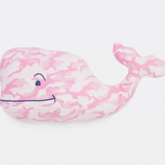 NWT Vineyard Vines Pink Battle Camo Breast Cancer Awareness Whale Plush 16" Long - Picture 3 of 3